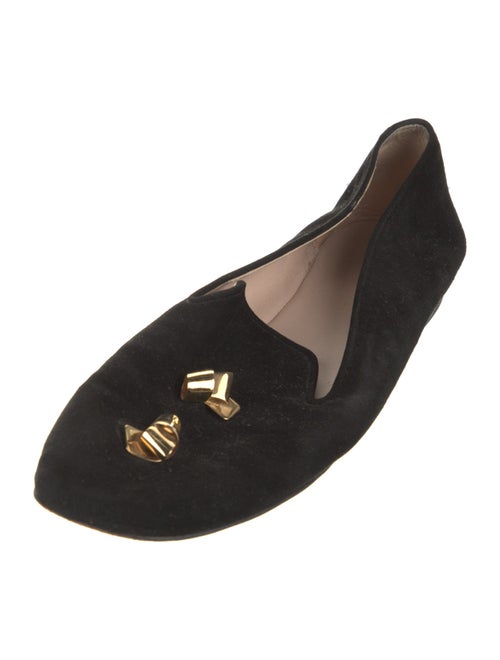 Stuart Weitzman Suede Studded Accents Loafers