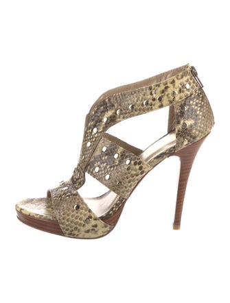 Stuart Weitzman Snakeskin Animal Print Sandals