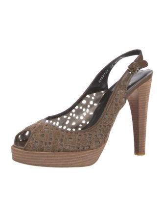Stuart Weitzman Tweed Pattern Slingback Pumps