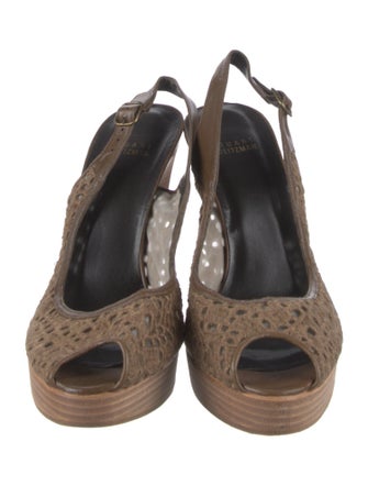 Stuart Weitzman Tweed Pattern Slingback Pumps