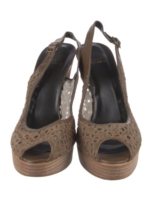 Stuart Weitzman Tweed Pattern Slingback Pumps