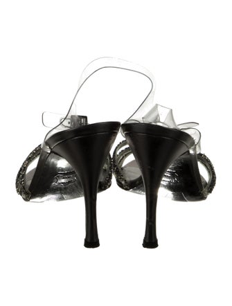 Stuart Weitzman Satin Crystal Embellishments Sandals