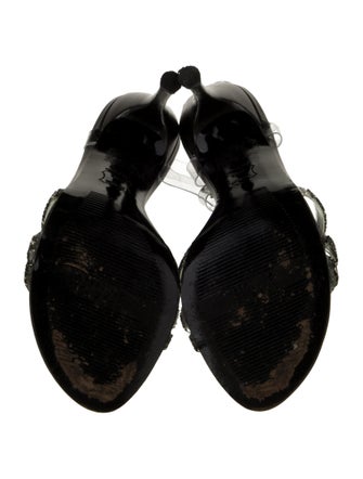 Stuart Weitzman Satin Crystal Embellishments Sandals