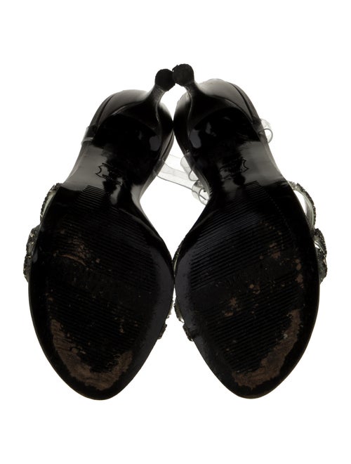 Stuart Weitzman Satin Crystal Embellishments Sandals