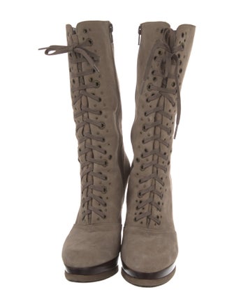 Stuart Weitzman Suede Lace-Up Boots