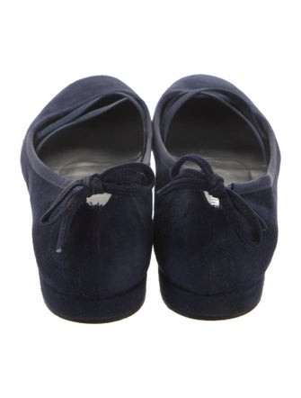 Stuart Weitzman Suede Bow Accents Ballet Flats