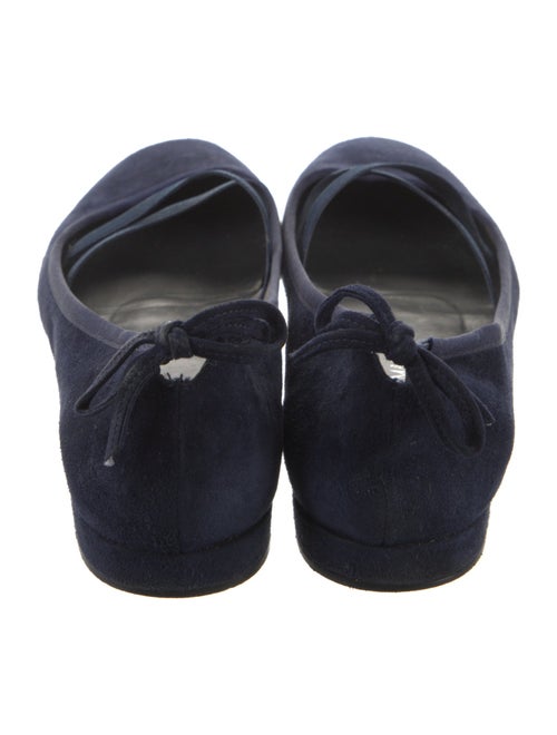 Stuart Weitzman Suede Bow Accents Ballet Flats