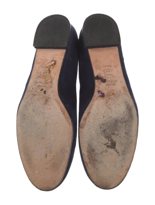 Stuart Weitzman Suede Bow Accents Ballet Flats