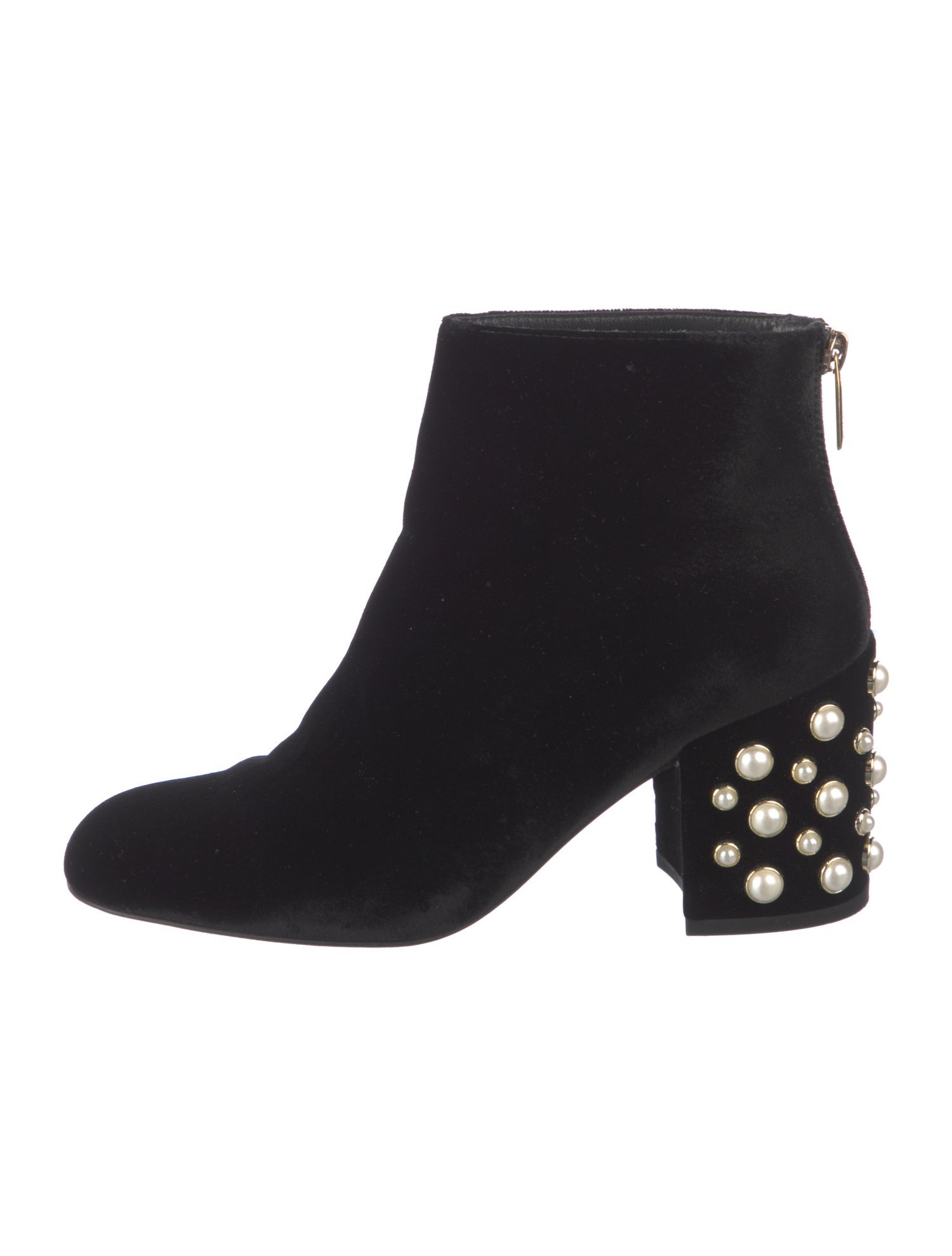 Stuart Weitzman Faux Pearl Accents Velvet Boots