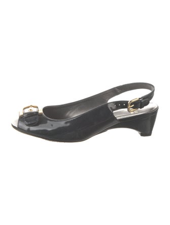 Stuart Weitzman Patent Leather Slingback Sandals