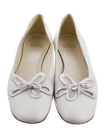 Stuart Weitzman Leather Bow Accents Slingback Pumps