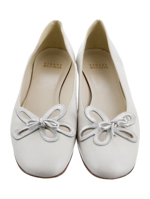 Stuart Weitzman Leather Bow Accents Slingback Pumps