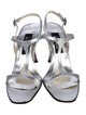 Stuart Weitzman Patent Leather T-Strap Sandals