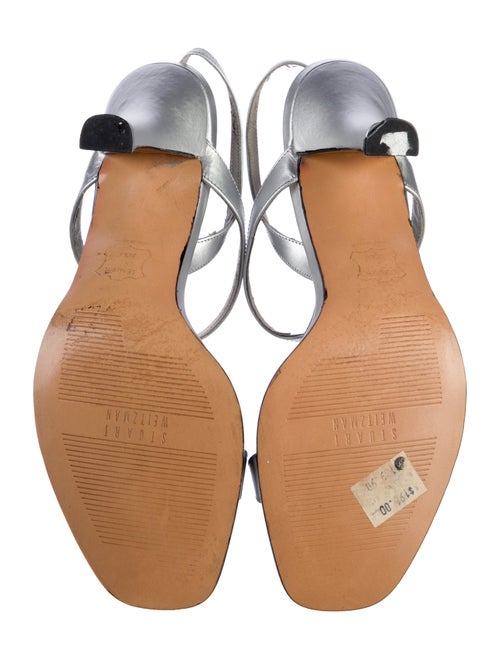 Stuart Weitzman Patent Leather T-Strap Sandals