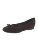 Stuart Weitzman Suede Bow Accents Ballet Flats