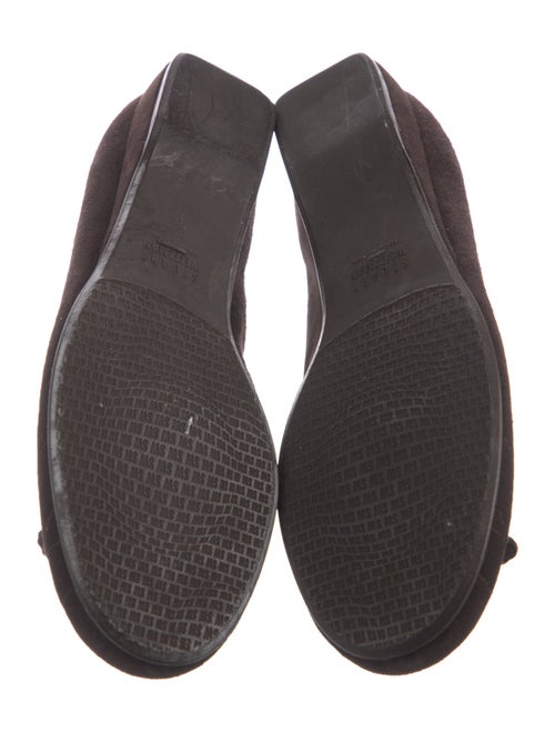Stuart Weitzman Suede Bow Accents Ballet Flats