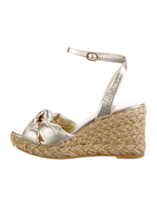 Stuart Weitzman Leather Braided Accents Espadrilles