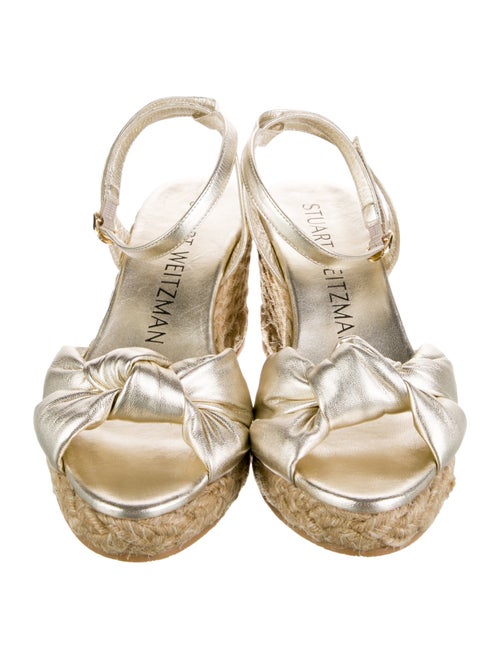Stuart Weitzman Leather Braided Accents Espadrilles