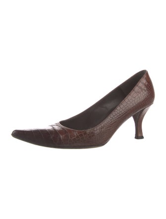 Stuart Weitzman Embossed Leather Pumps