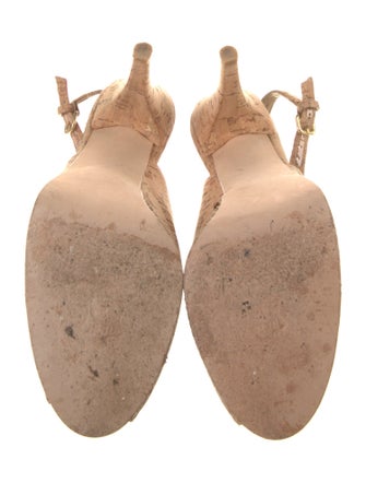 Stuart Weitzman Tweed Pattern Slingback Pumps