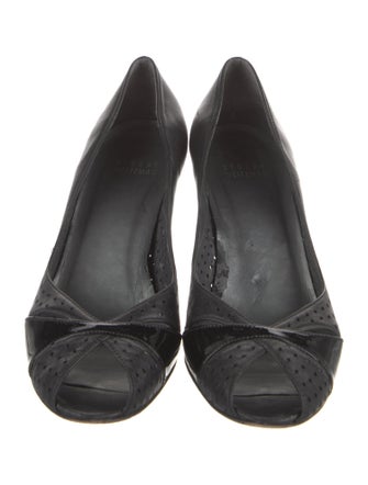 Stuart Weitzman Leather Lasercut Accents Pumps