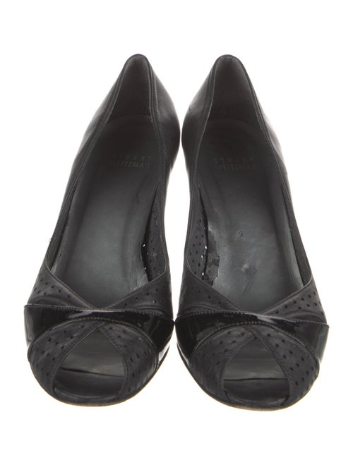 Stuart Weitzman Leather Lasercut Accents Pumps