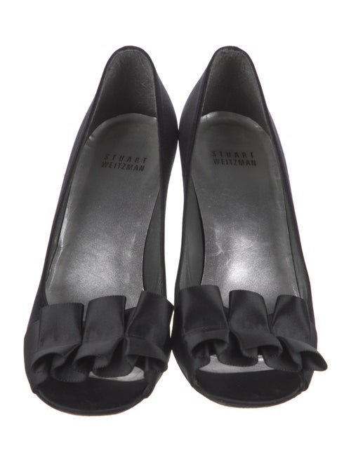 Stuart Weitzman Satin Ruffle Embellishment Pumps
