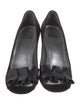 Stuart Weitzman Satin Ruffle Embellishment Pumps