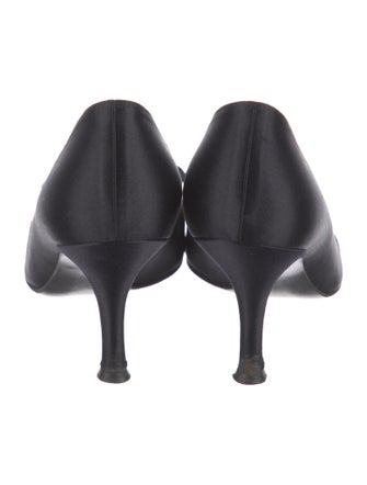 Stuart Weitzman Satin Ruffle Embellishment Pumps