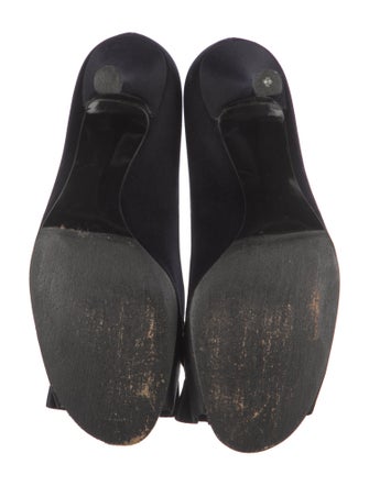 Stuart Weitzman Satin Ruffle Embellishment Pumps