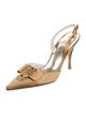 Stuart Weitzman Satin Crystal Embellishments Slingback Pumps