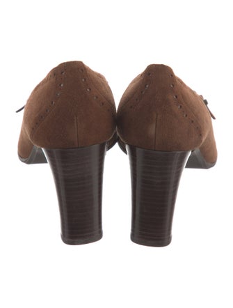 Stuart Weitzman Suede Fringe Trim Accent Pumps