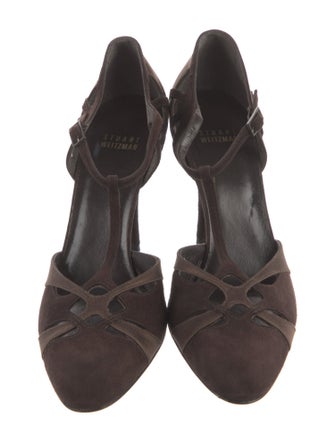 Stuart Weitzman Suede T-Strap Pumps