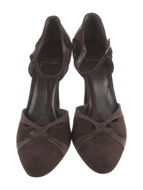 Stuart Weitzman Suede T-Strap Pumps