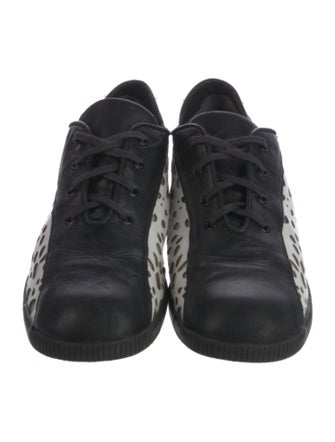 Stuart Weitzman Leather Colorblock Pattern Sneakers