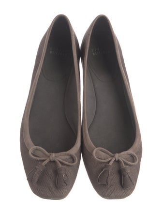 Stuart Weitzman Suede Bow Accents Flats