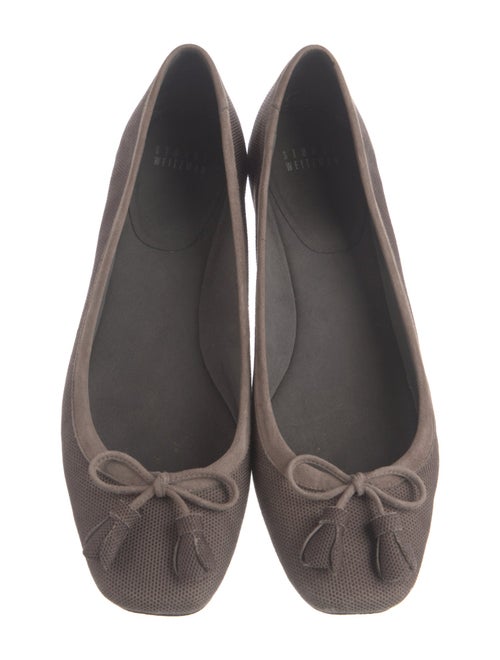 Stuart Weitzman Suede Bow Accents Flats