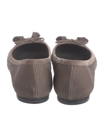 Stuart Weitzman Suede Bow Accents Flats