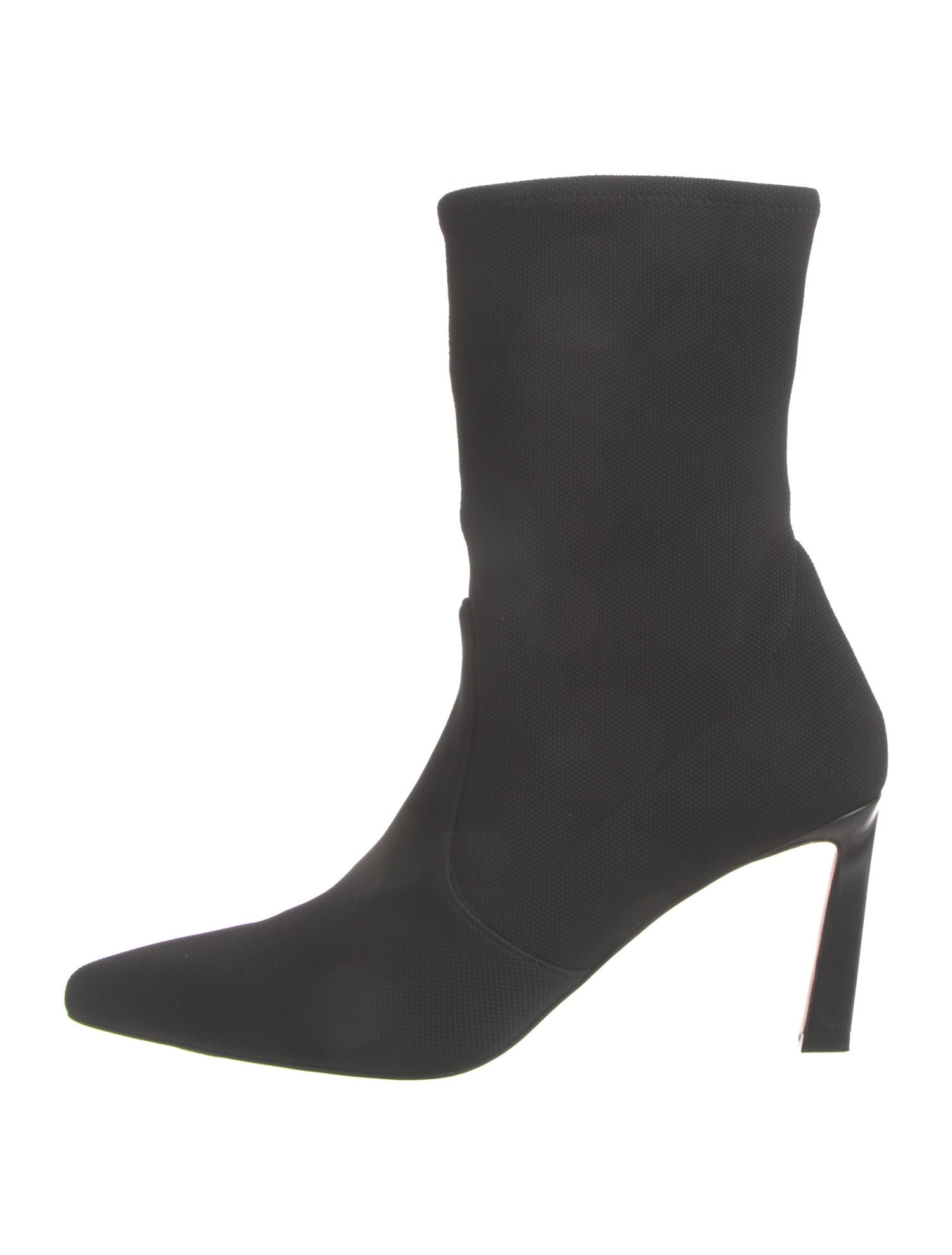 Stuart Weitzman Leather Trim Embellishment Sock Boots
