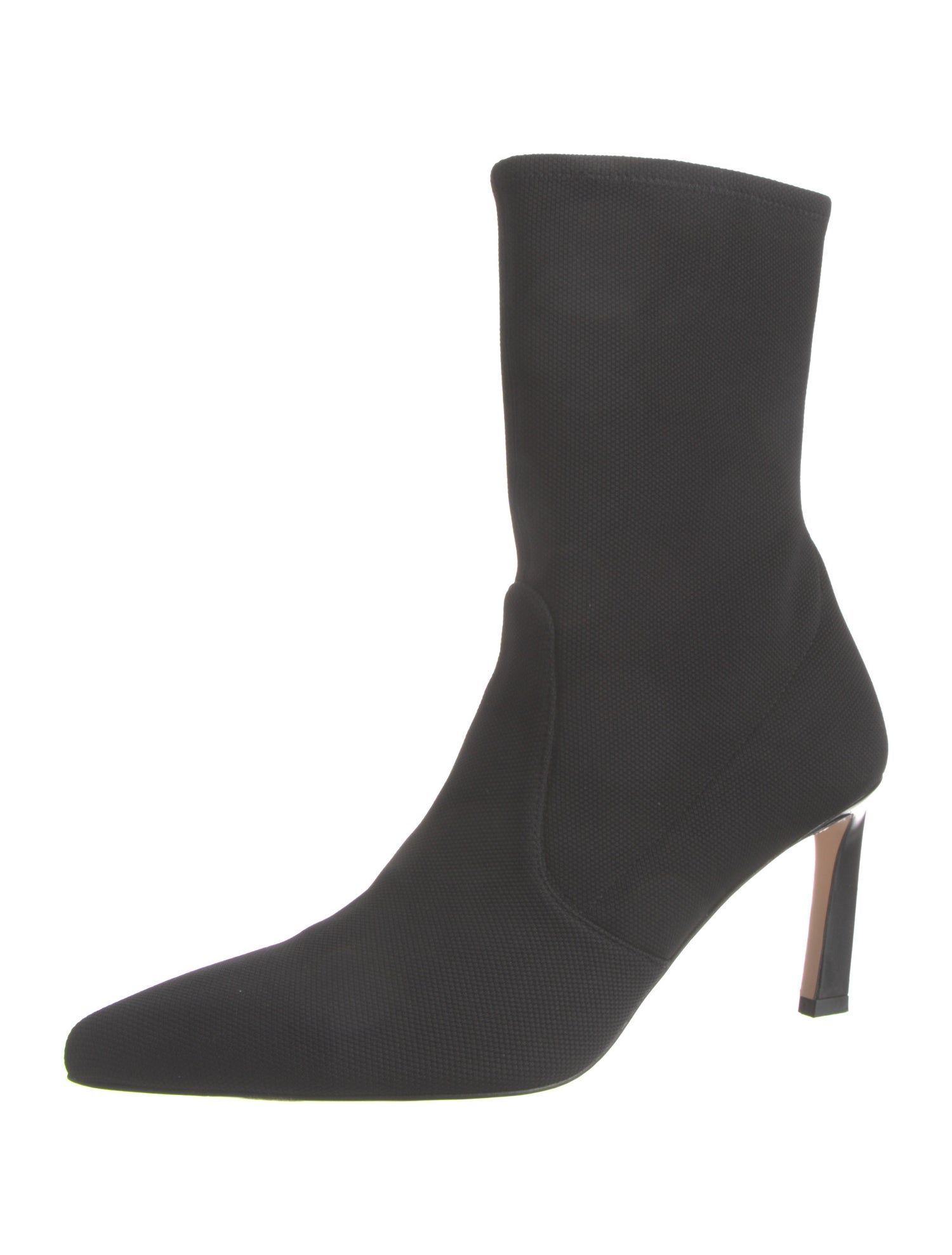 Stuart Weitzman Leather Trim Embellishment Sock Boots