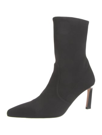 Stuart Weitzman Leather Trim Embellishment Sock Boots