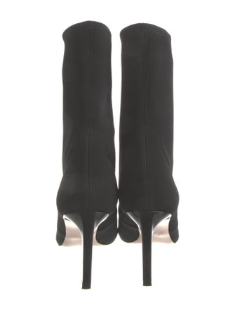 Stuart Weitzman Leather Trim Embellishment Sock Boots