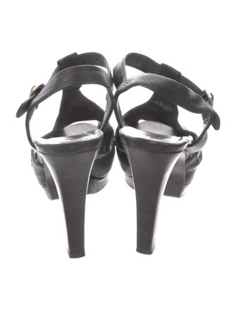 Stuart Weitzman Leather Studded Accents T-Strap Sandals