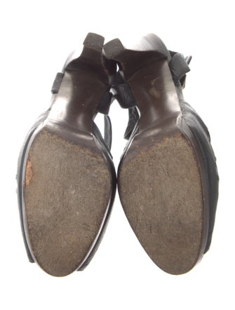 Stuart Weitzman Leather Studded Accents T-Strap Sandals