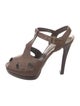 Stuart Weitzman Leather Studded Accents T-Strap Sandals