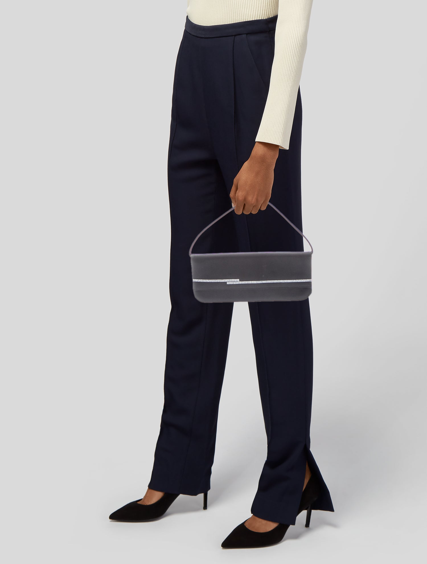 Stuart Weitzman Satin Top Handle Bag