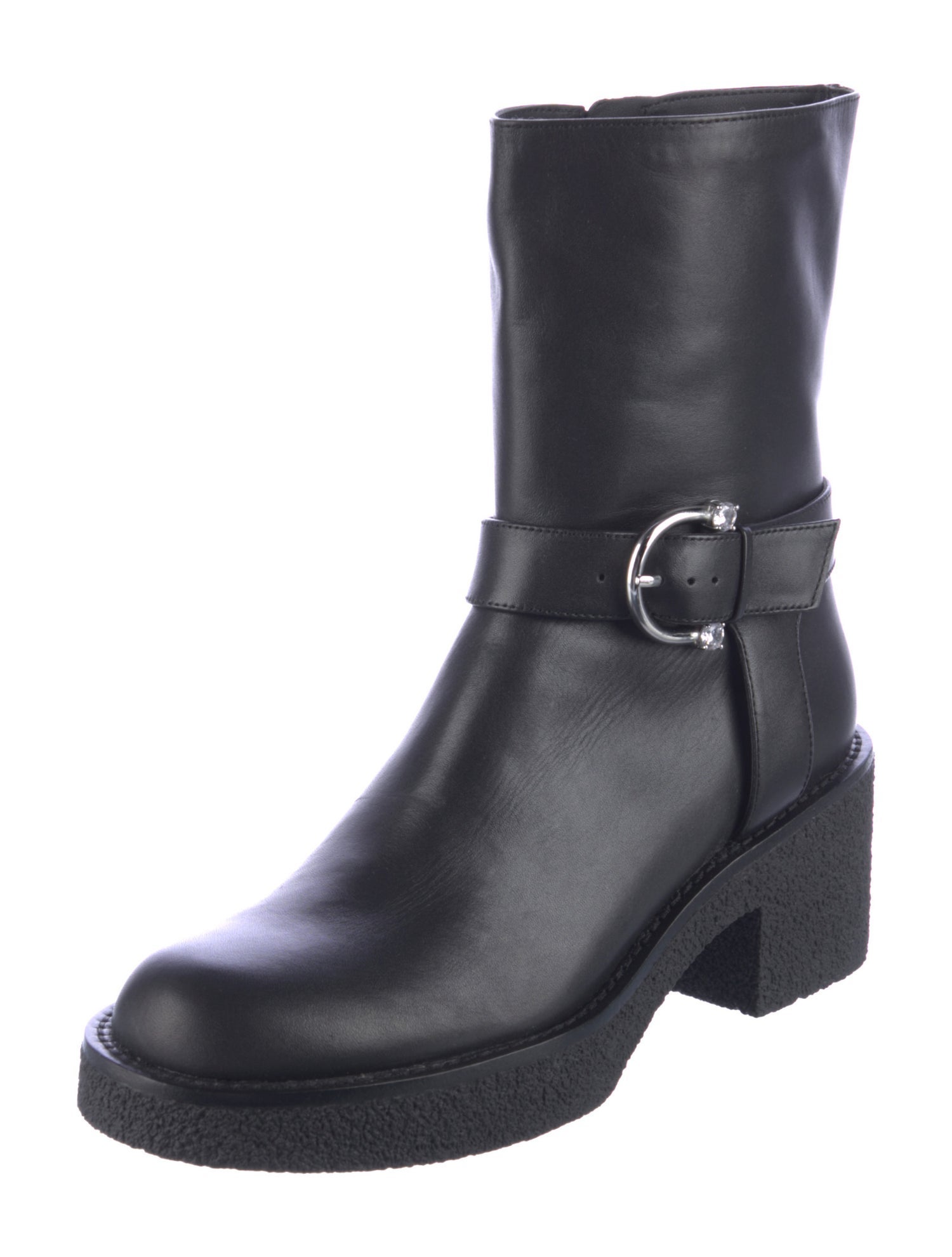 Stuart Weitzman Leather Moto Boots