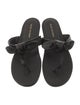 Stuart Weitzman Leather Bow Accents Slides