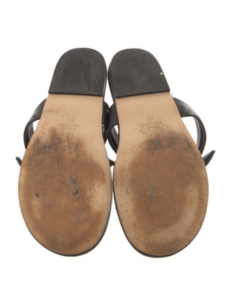 Stuart Weitzman Leather Bow Accents Slides