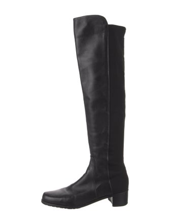 Stuart Weitzman Leather Leather Trim Embellishment Boots